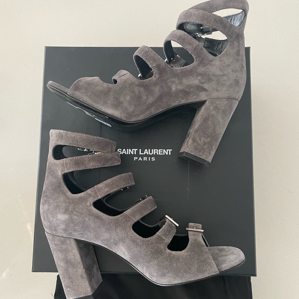 Saint Laurent Suede Gladiator Sandals - Picture 6 of 10